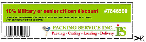 Coupons and Discounts from Packing Service, Inc.